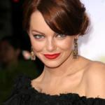Frisuren Emma Stone Mittellang Rot Hochsteckfrisur
