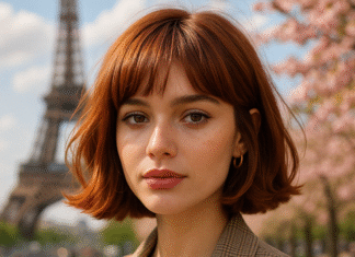 Parisian Copper Frisuren Kupfertöne erobern Paris’ Street Style im Frühling 2025